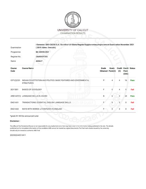 university of calicut online result|university of calicut exam result.